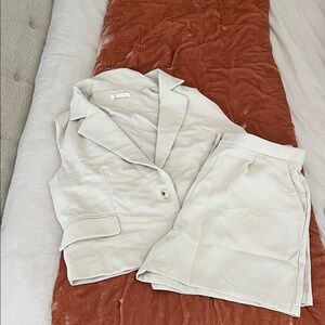 Cream Vest and Short Set